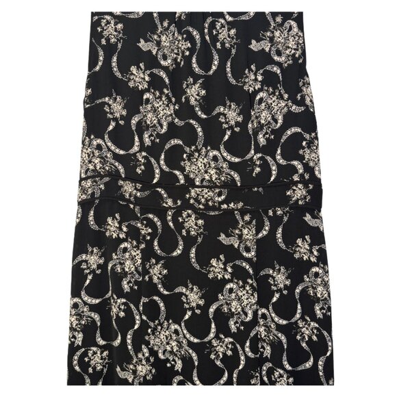 Talbots Floral Crepe Fit & Flare Dress Black and White Floral Size 10 Petite - Picture 3 of 8